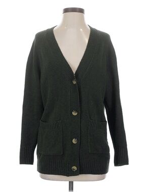 GAP Dark Green V-Neck Button-Front Cardigan